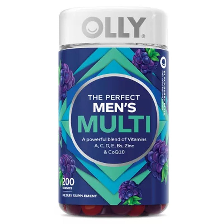 OLLY Men'S Multivitamin Gummy, Blackberry 200 Ct.