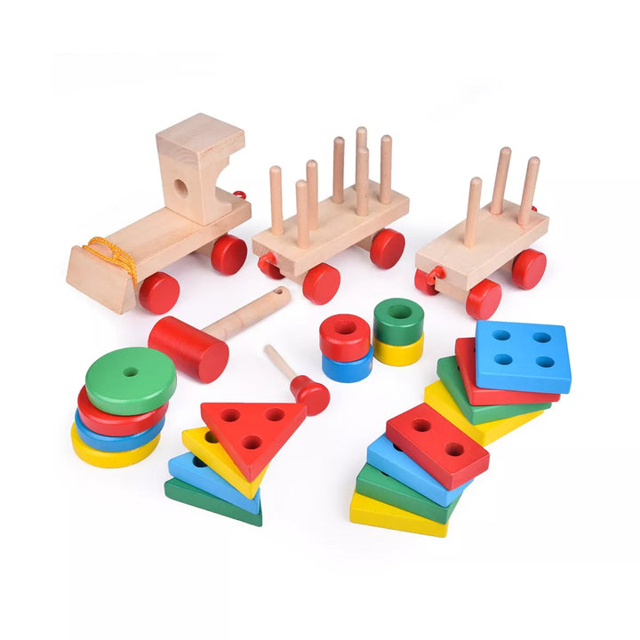 Fun Little Toys Wooden Geo-Train