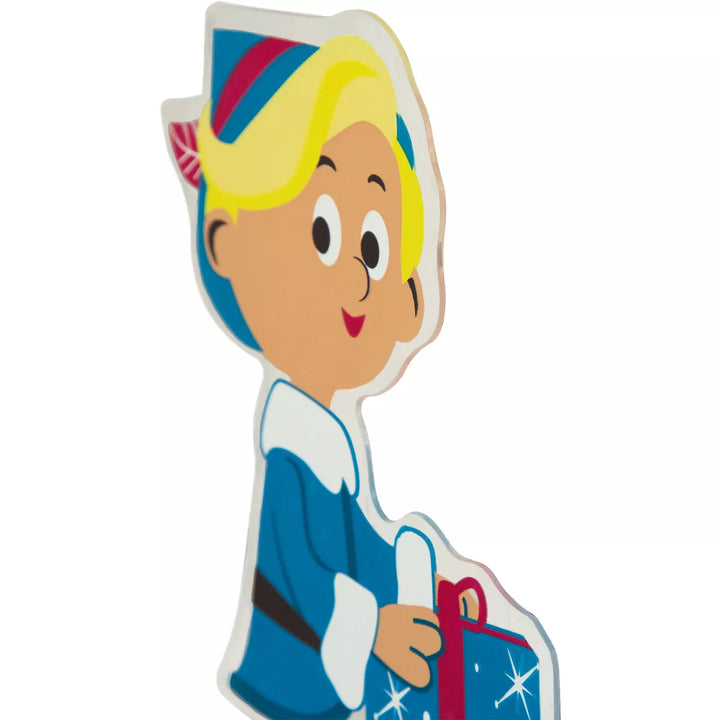 Northlight 7" Hermey with Christmas Present Double Sided Gel Window Cling Decoration