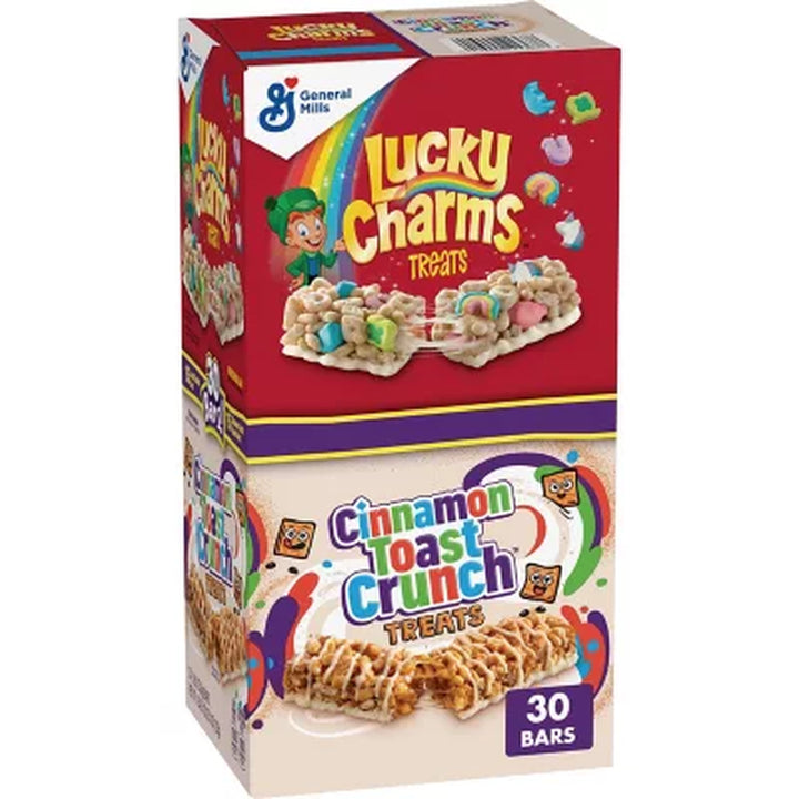 Cinnamon Toast Crunch and Lucky Charms Treat Bars, Variety Pack 0.85 Oz.,30 Pk.