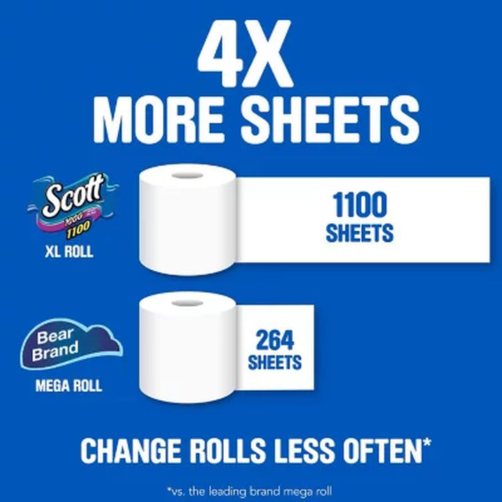 Scott 1100 1-Ply Toilet Paper 1100 Sheets/Roll, 36 Rolls