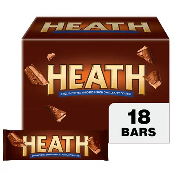 HEATH Chocolatey English Toffee Candy, 1.4 Oz., 18 Pk.