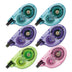 Tombow® MONO Original Correction Tape, Asst Retrocolor Applicators, 1/6" X 394", 6Pk.