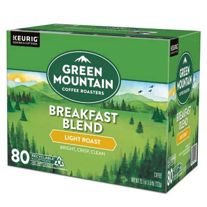 Green Mountain Coffee Roasters Light Roast Coffee Pods, Breakfast Blend, 80 Ct.