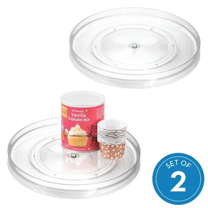 Idesign 2-Piece 11" Clear Turntable Lazy Susan Organizers