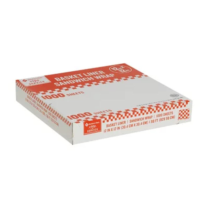 Member'S Mark Red Checkered Basket Liner Sheets 12" X 12", 1,000 Ct.