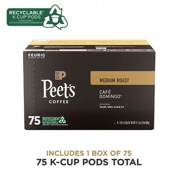 Peet'S Coffee Medium Roast K-Cup Pods, Café Domingo (75 Ct.)