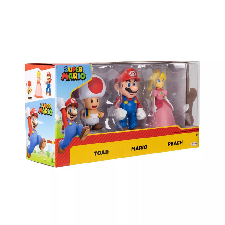 Nintendo Super Mario Toad, Mario, and Peach Action Figure Set - 3Pk (Target Exclusive)