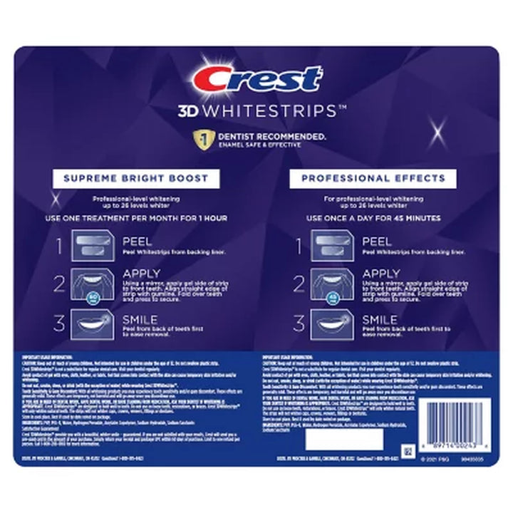 Crest 3D Whitestrips Professional Effects & Supreme Bright Dual Pack