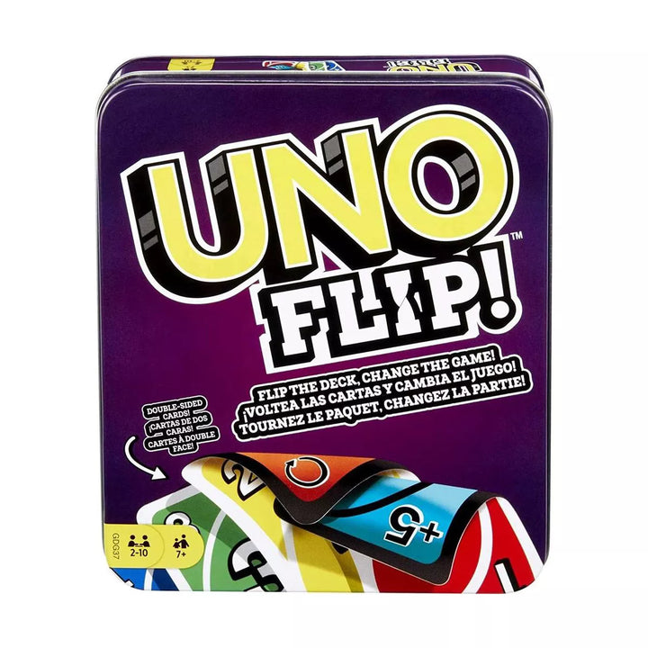 UNO FLIP Card Game in Storage Tin