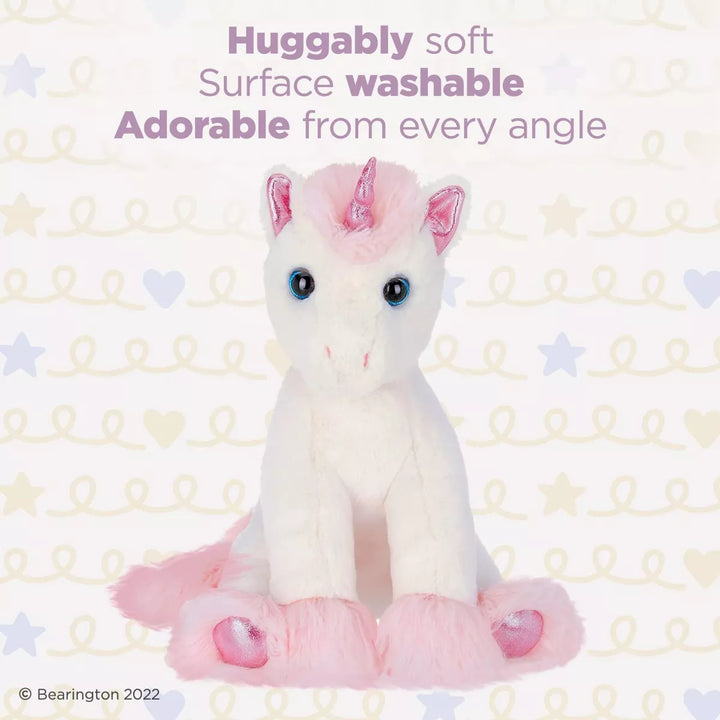 Bearington Lil' Dreamer the White & Pink Plush Unicorn, 8 Inch Unicorn Stuffed Animal