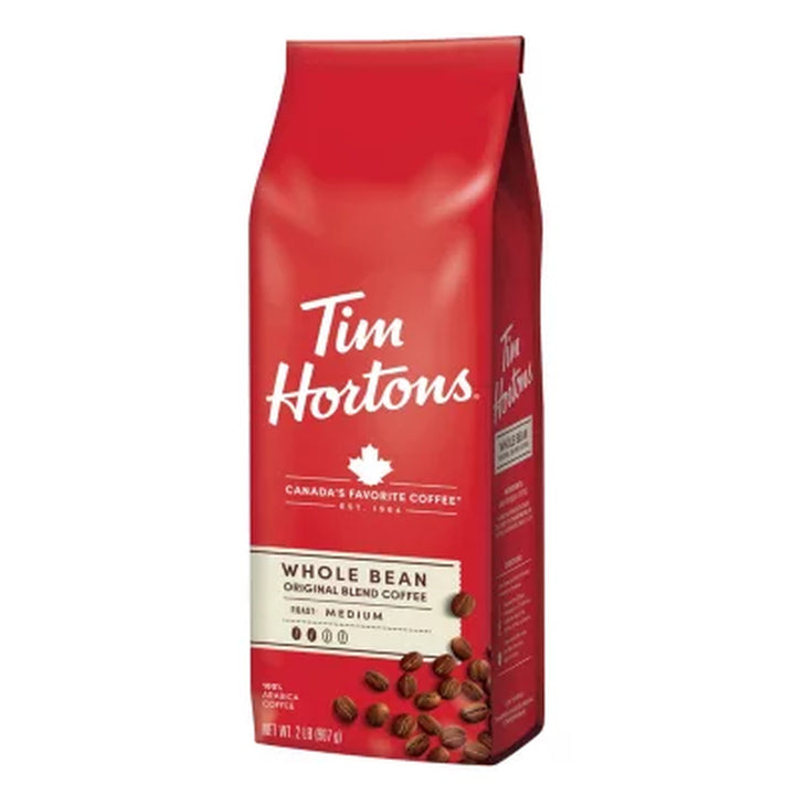 Tim Hortons Medium Roast Whole Bean Coffee, Orignial Blend 32 Oz.