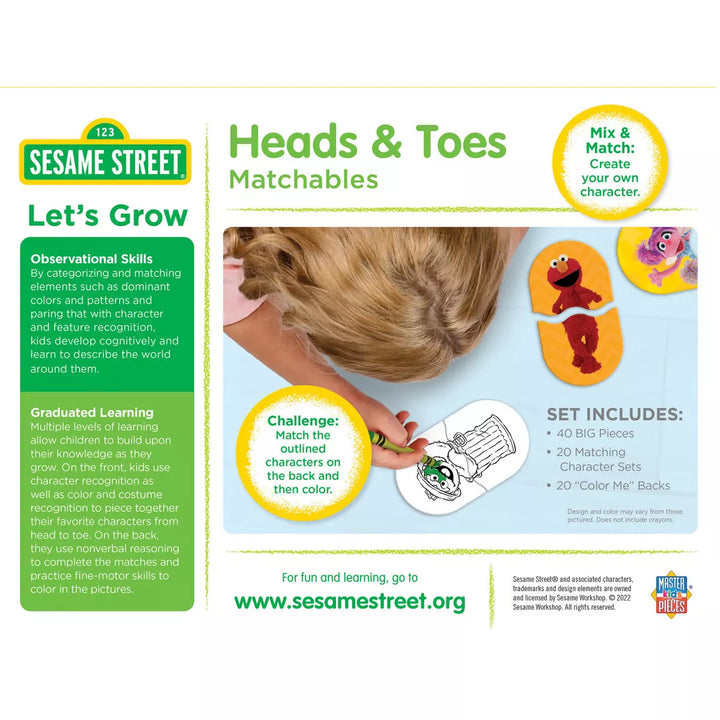 Masterpieces Kids Games - Sesame Street Heads & Toes Matching Game.