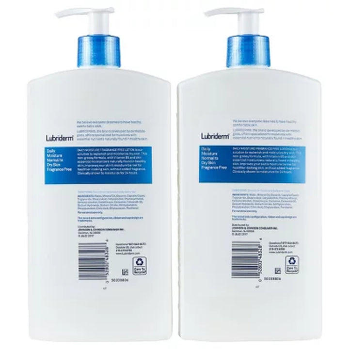 Lubriderm Daily Moisture Body Lotion, Fragrance-Free, 24 Oz., 2 Pk.