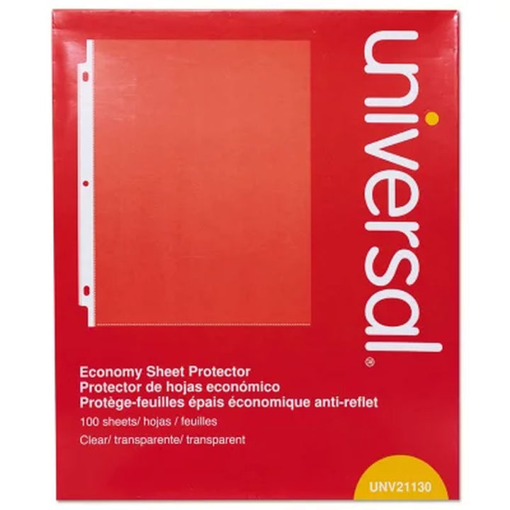 Universal® Standard Sheet Protector, Economy, 8-1/2" X 11, Clear, 200/Box