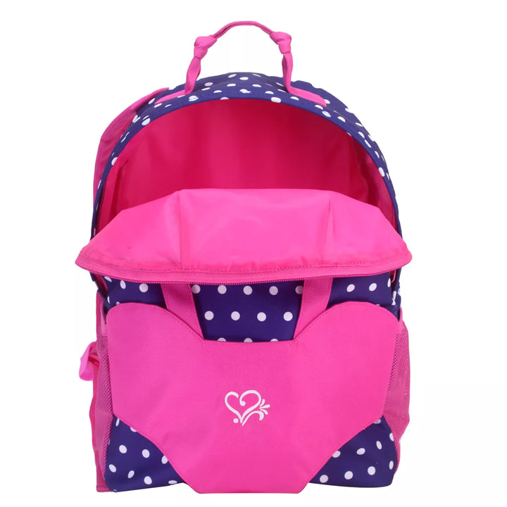 Sophia’S Polka Dot Backpack Carrier to Fit 15'' & 18'' Dolls, Navy