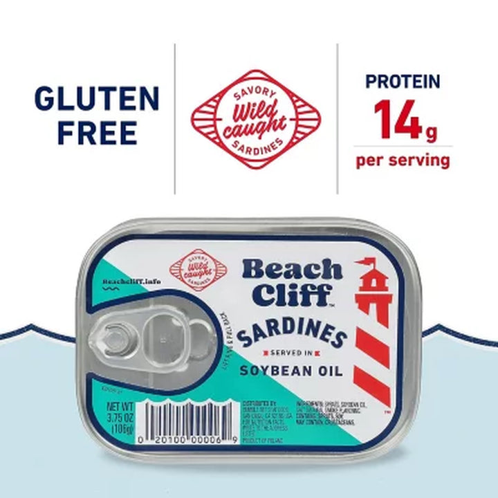 Beach Cliff Sardines in Soybean Oil 3.75 Oz., 10 Ct.