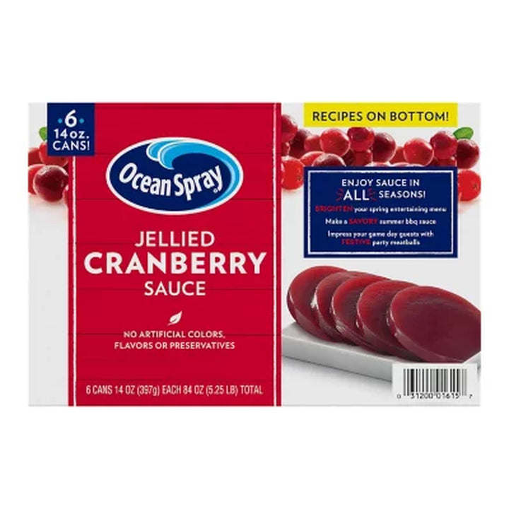 Ocean Spray Jellied Cranberry Sauce 14 Oz., 6 Pk.