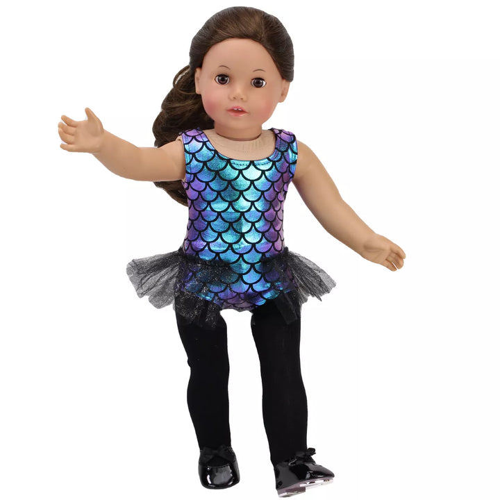 Sophia’S Jazz Leotard Costume and Tap Shoes for 18'' Dolls, Black