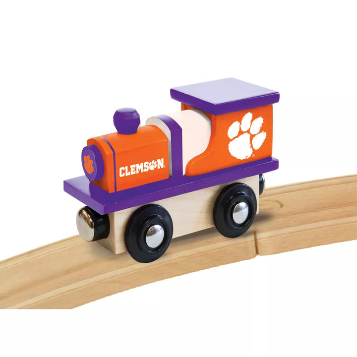 Masterpieces Officially Licensed NCAA Clemson Tigers Wooden Toy Train Engine for Kids.