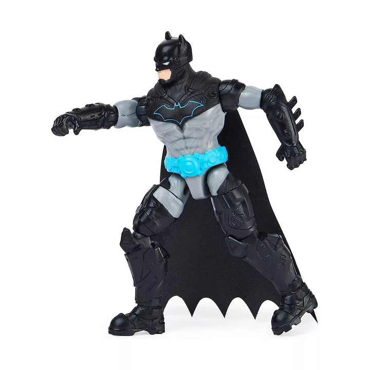 DC Comics Batman 4-Inch Bat-Tech Batman and King Shark Action Figures with 6 Mystery Accessories, for Kids Aged 3 and Up