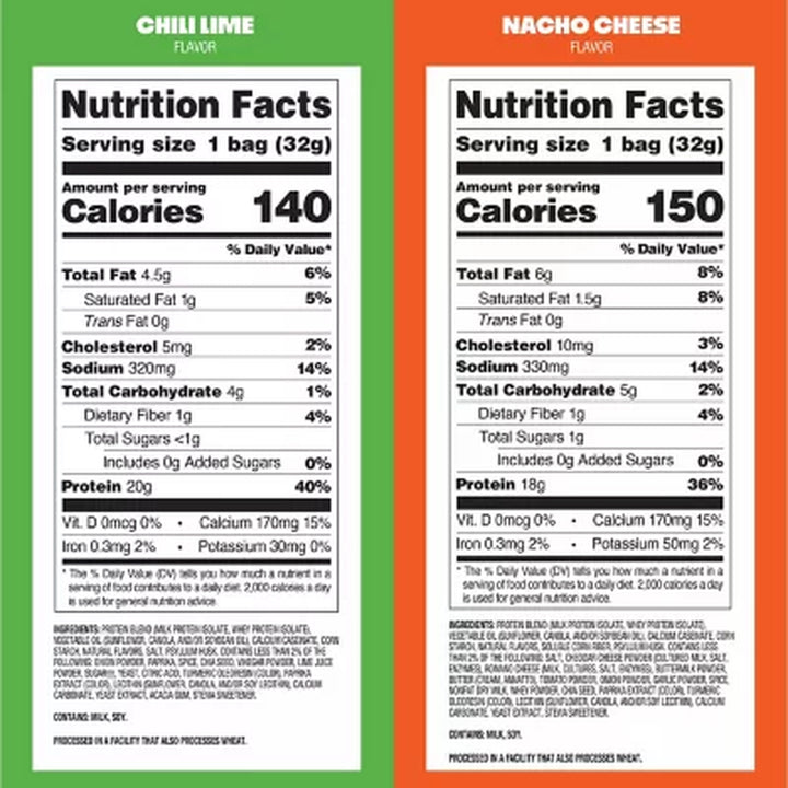 Quest Tortilla Style 18-20G Protein Chip Variety Pack, Chili Lime and Nacho Cheese 14 Ct.
