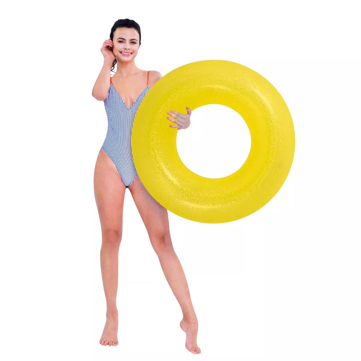 Pool Central Inflatable Inner Tube Pool Float - 35" - Yellow