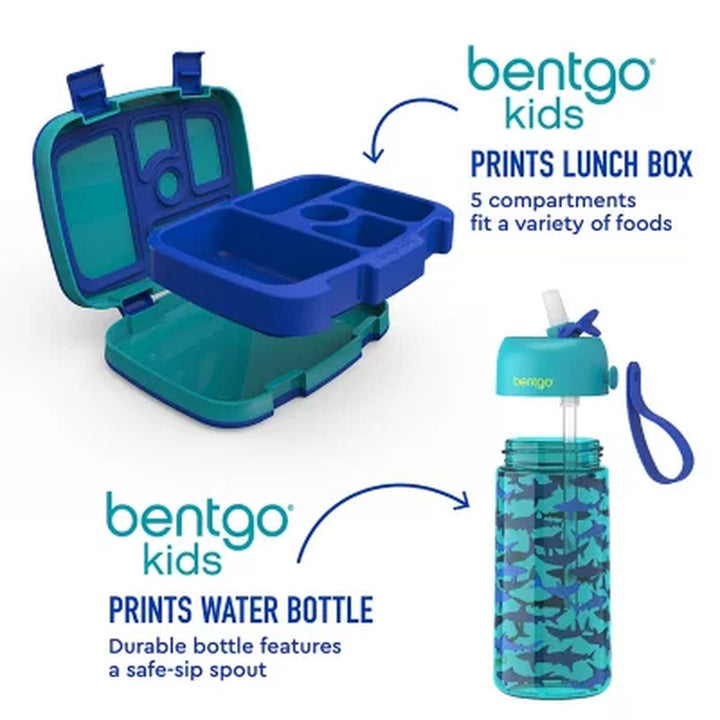 Bentgo Kids Prints Lunch Box & Water Bottle Set (Assorted Colors)