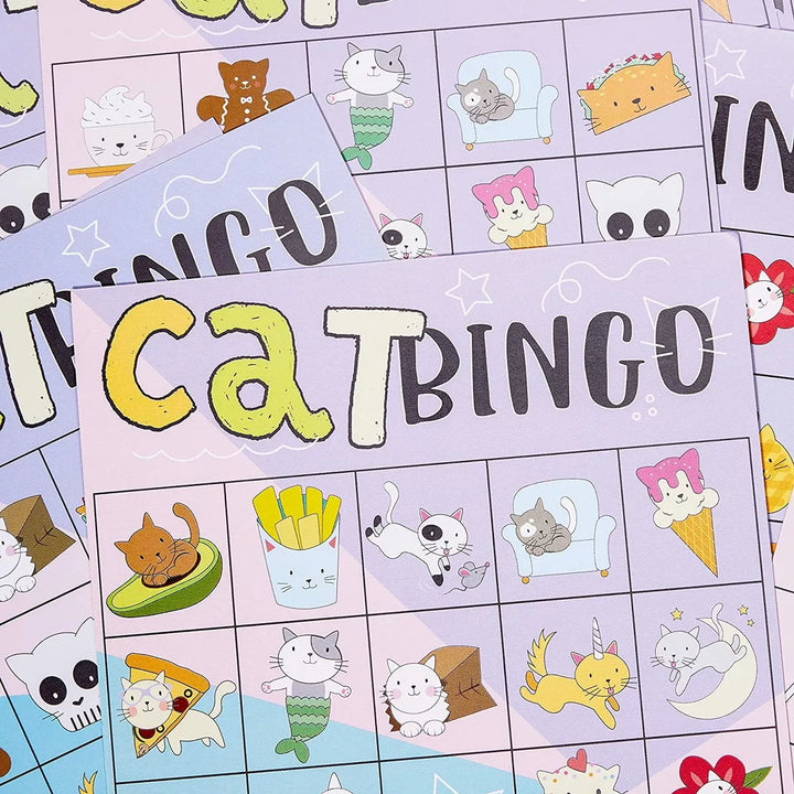 Juvale 36 Pack Cat Themed Bingo Cards for Girls Birthday Party, Pet Kitten Themed Game. 5X7 Inches