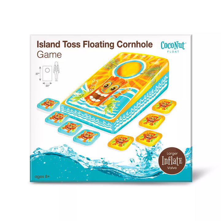 Coconut Outdoor Inflatable Island Toss Floating Cornhole Game