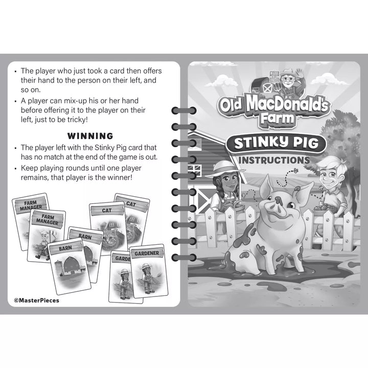 Masterpieces Kids Games - Old Macdonald'S Farm - Stinky Pig Kids Card Game.