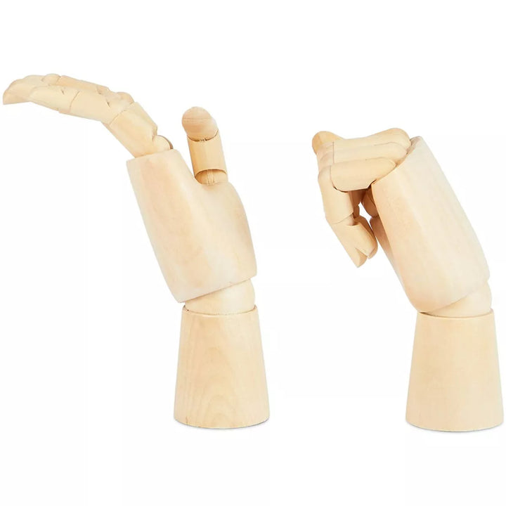 Bright Creations 2 Pack Posable Hand Model for Art, Left and Right Mannequin, 7 In