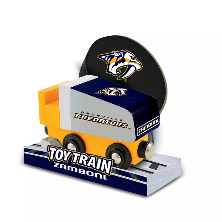 Masterpieces Officially Licensed NHL Nashville Predators Wooden Toy Zamboni Train Engine for Kids.