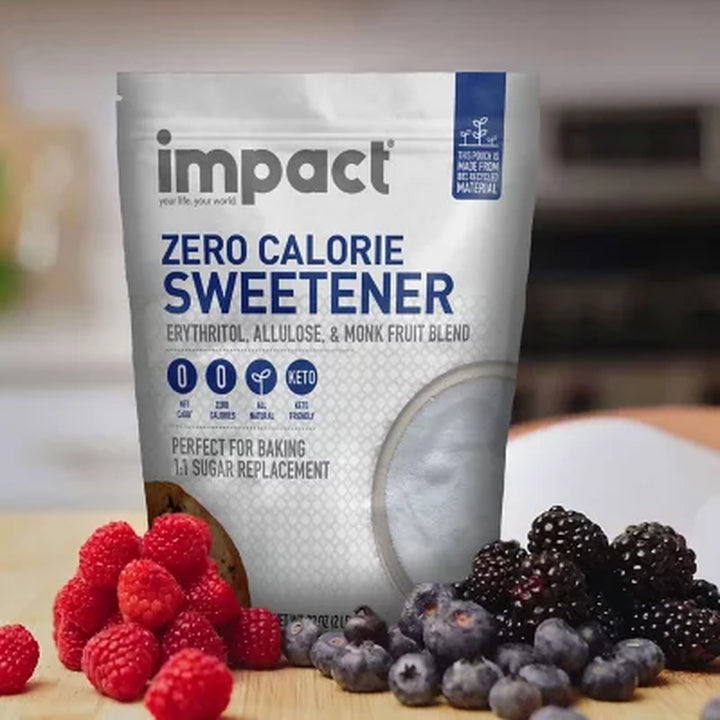 Impact Zero Calorie Sweetener Erythritol, Allulose & Monkfruit Blend, 32 Oz.