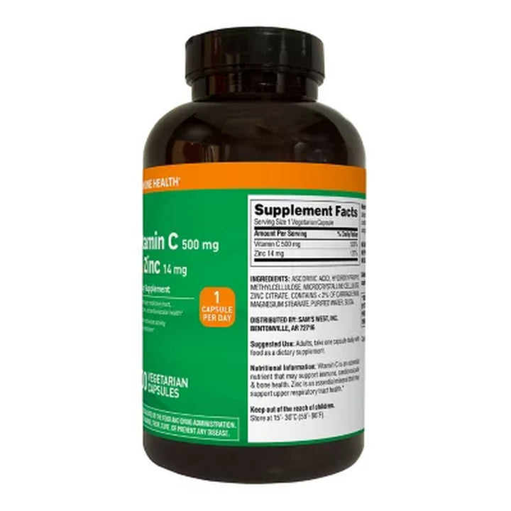 Member'S Mark Vitamin C + Zinc 500 Mg. Capsules, 400Ct.