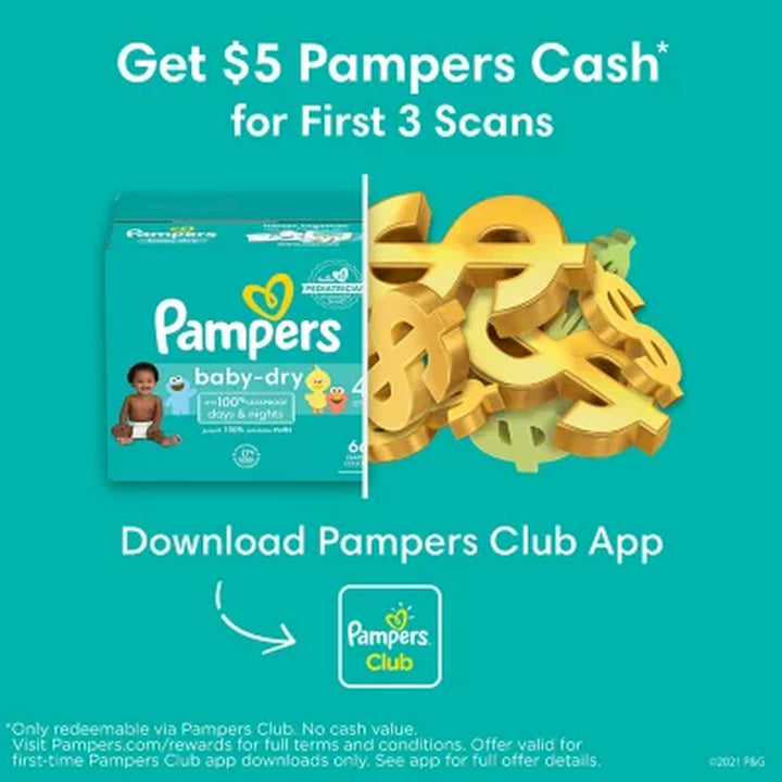 Pampers Baby Dry One-Month Supply Diapers, Sizes: 1-6