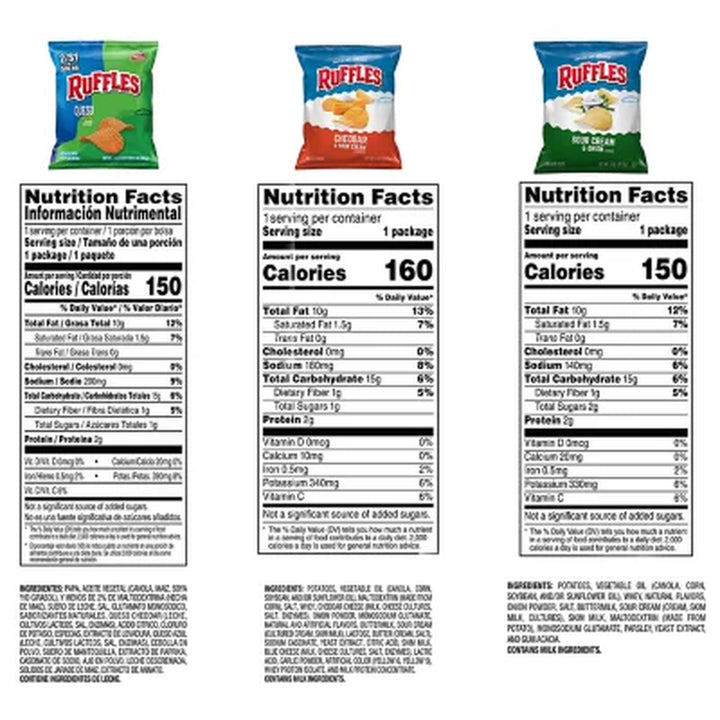 Lay'S & Ruffles Variety Pack Crunch Mix Chips, 50 Pk.