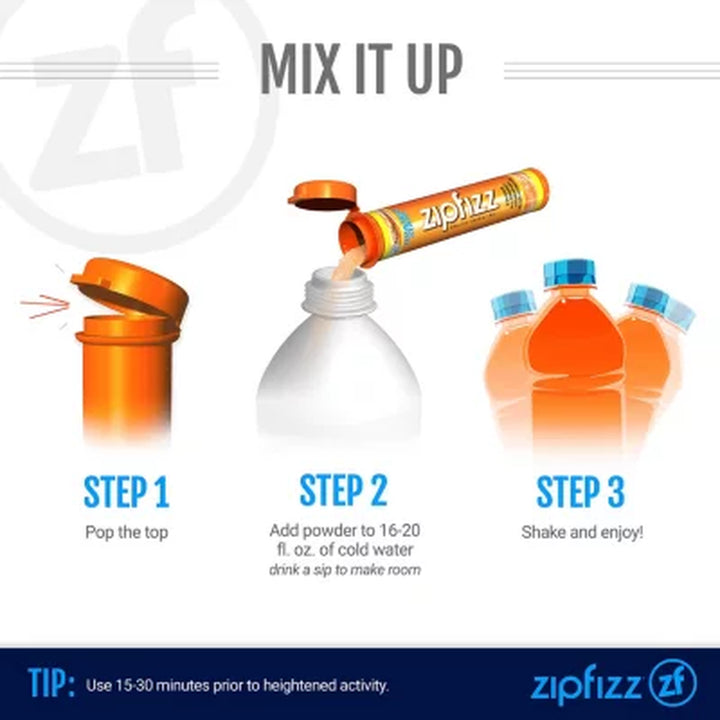 Zipfizz Energy Drink Mix, Orange Soda 20 Ct.