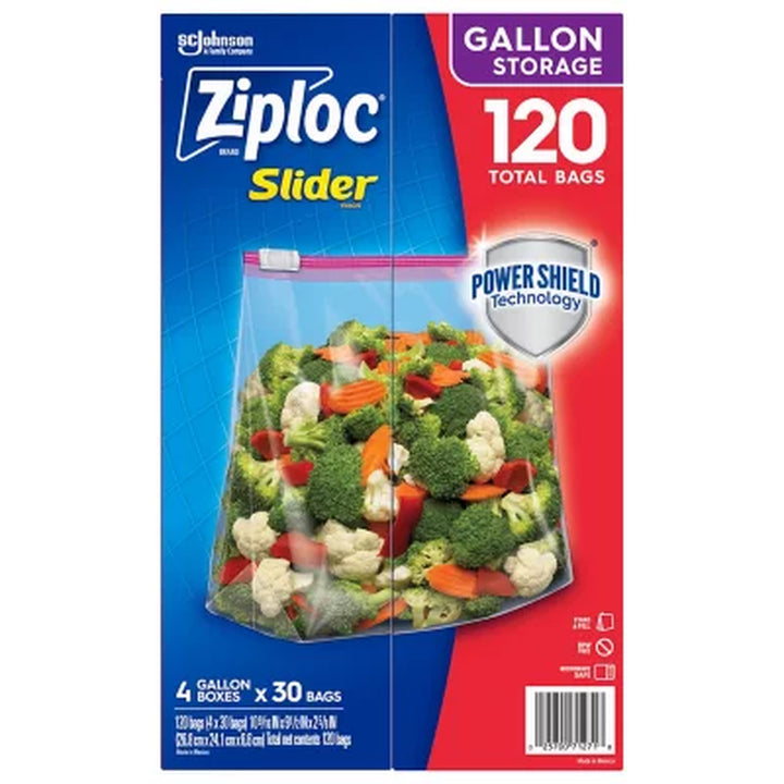 Ziploc Storage Slider Gallon Bags, 120 Ct.