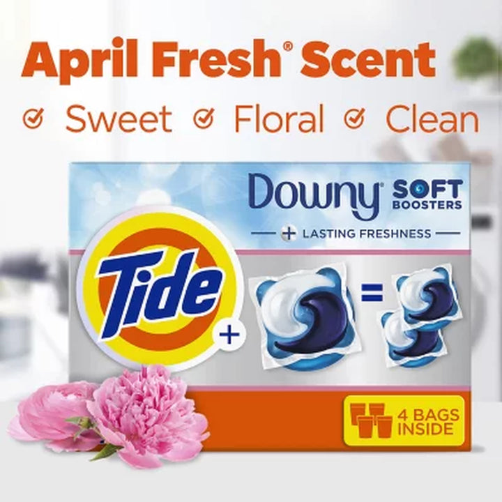 Tide Power Pods Downy Soft Boosters Laundry Detergent Pacs, April Fresh, 72 Ct.