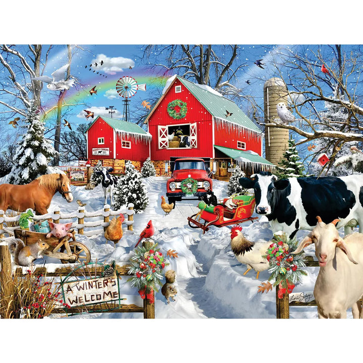 Sunsout Winter Barn 300 Pc Christmas Jigsaw Puzzle 35219