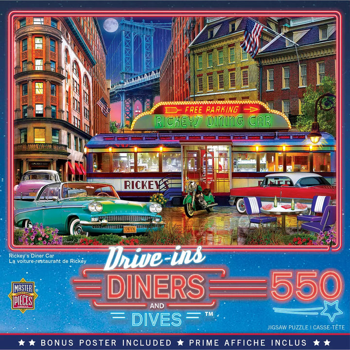 Masterpieces 550 Piece Jigsaw Puzzle - Rickey'S Diner Car - 18"X24".