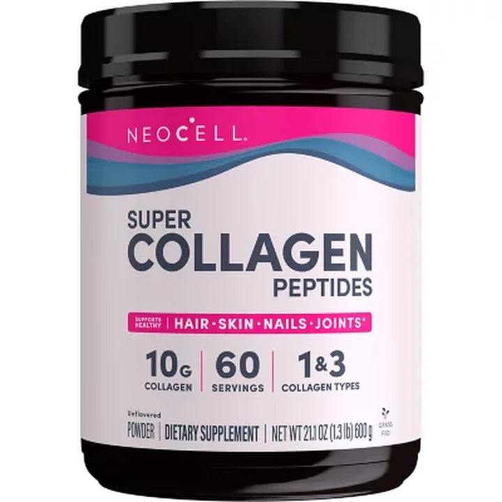 Neocell Super Collagen Peptides, Unflavored Powder, Collagen Type 1 & 3 21.2 Oz.