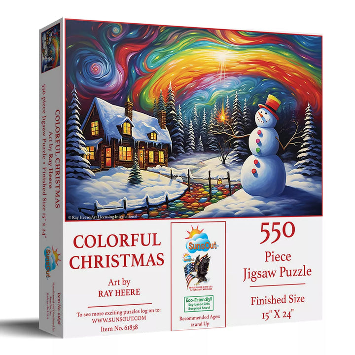 Sunsout Colorful Christmas 550 Pc Jigsaw Puzzle 61838