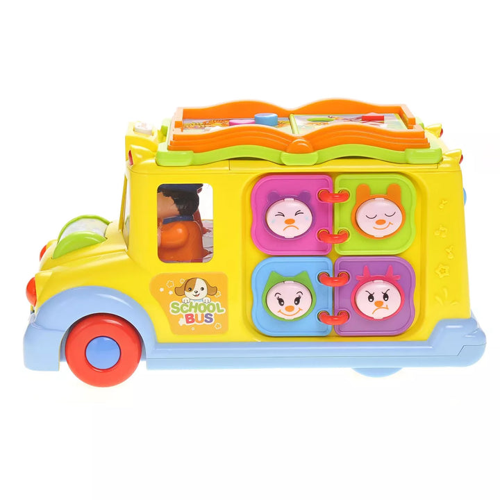 Ready! Set! Go! Educational Interactive School Bus Toy with Flashing Lights & Sounds, Great for Kids and Toddlers