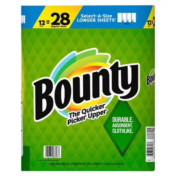 Bounty Select-A-Size Paper Towels, White 105 Sheets/Roll, 12 Rolls