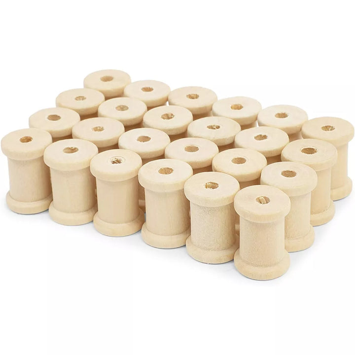 Bright Creations 72-Pack Empty Wooden Thread Spools for Crafts, 3 Sizes