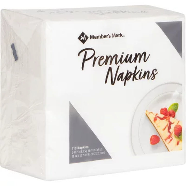 Member'S Mark Premium White 2-Ply Napkins, 13" X 12.7" 110/Pk., 6 Pk