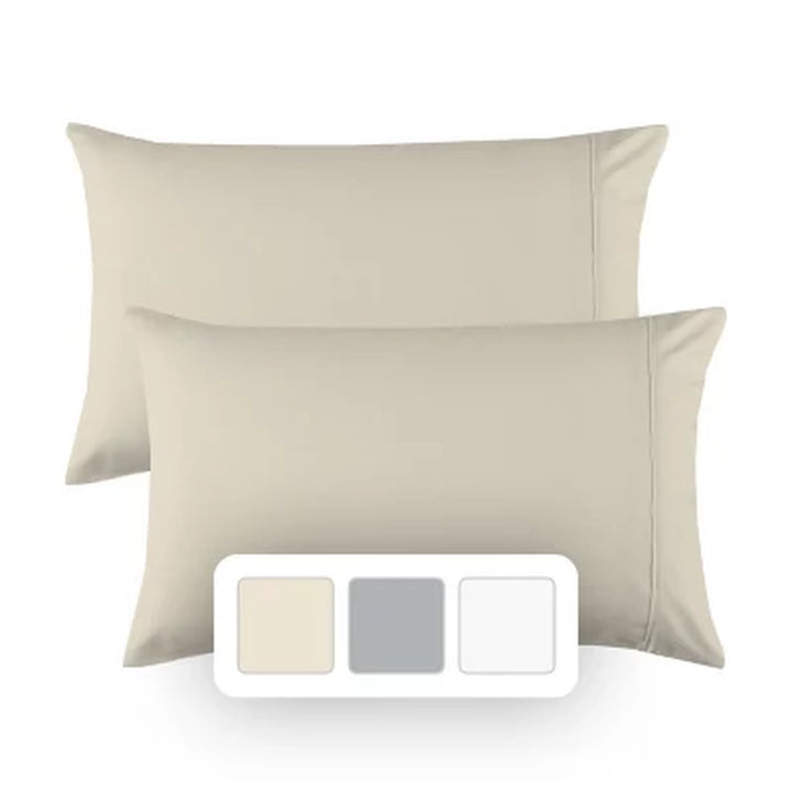 Aireolux Performance 600 Thread Count 100% Cotton Sateen Pillowcases (Assorted Colors and Sizes)