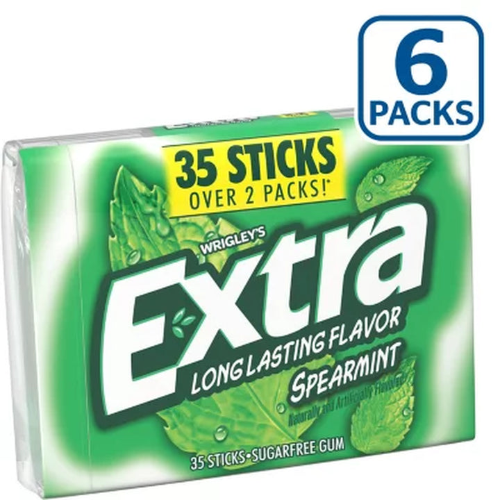 Extra Spearmint Sugar-Free Gum, 35 Pcs., 6 Pk.